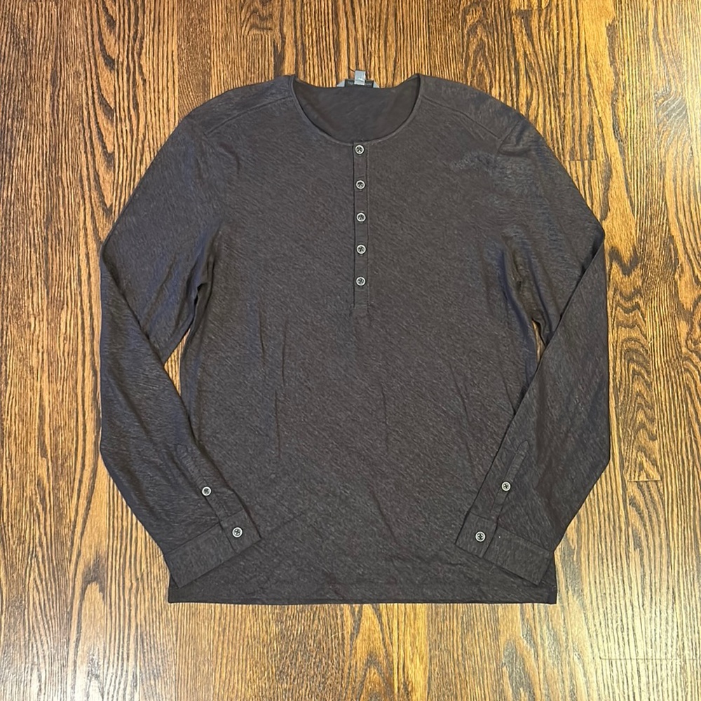 John Varvatos Linen Henley Shirt BRAND NEW (no tags)
